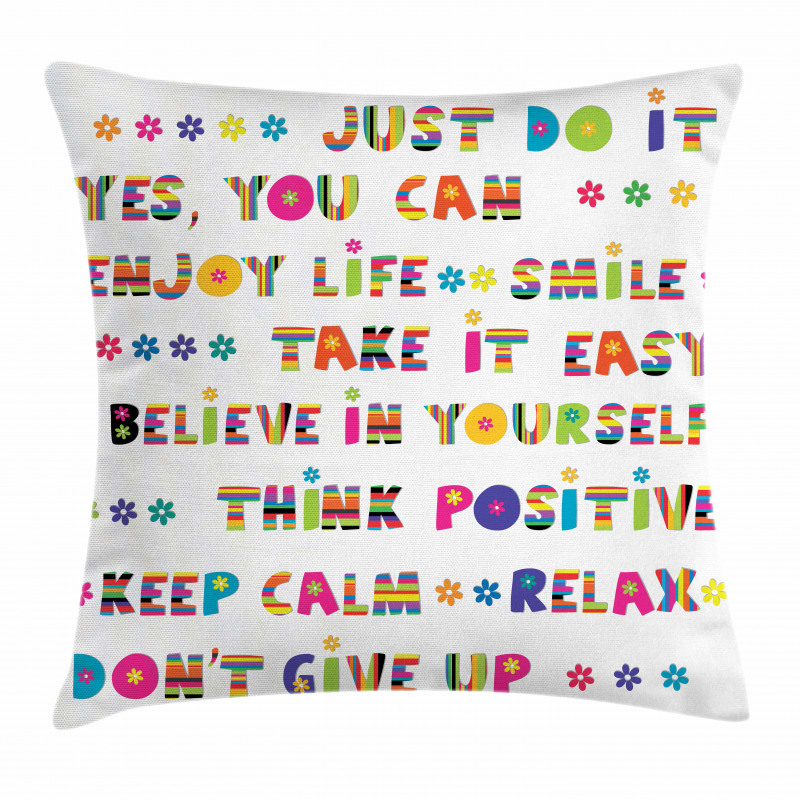 Motivational Slogans Pillow Cover