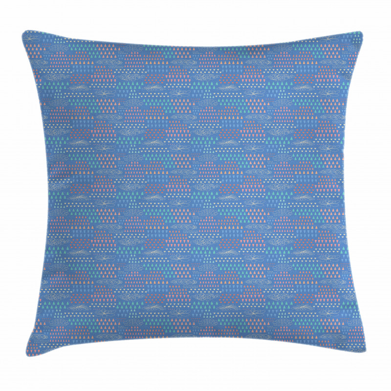 Scribbled Linear Clouds Pillow Cover