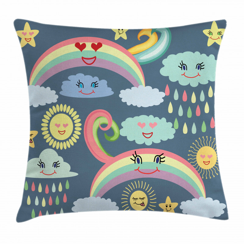 Nursery Weather Rainbow Pillow Cover