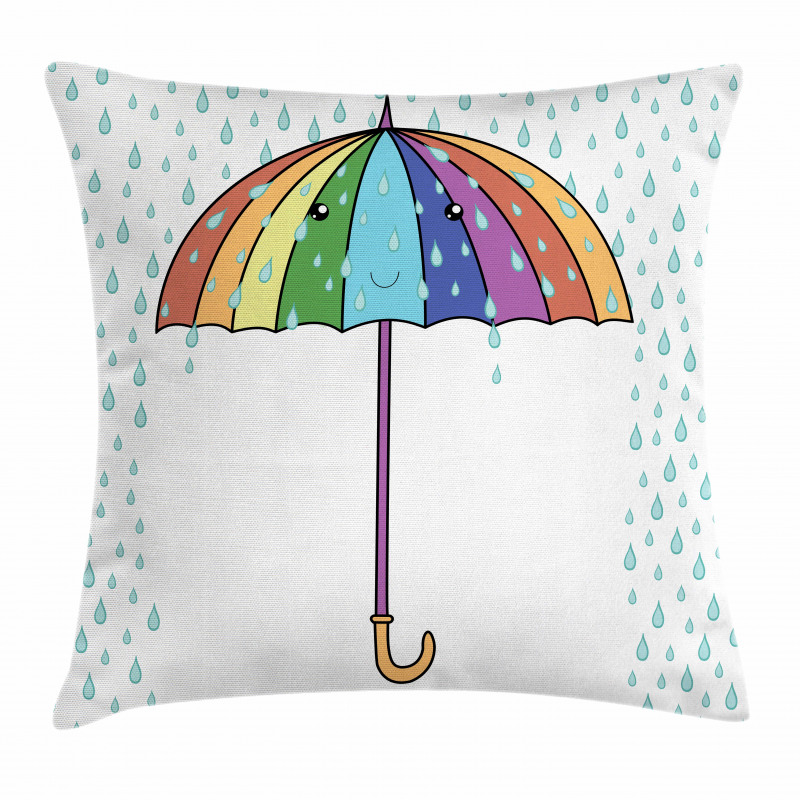 Cartoon Umbrella Rainfall Pillow Cover
