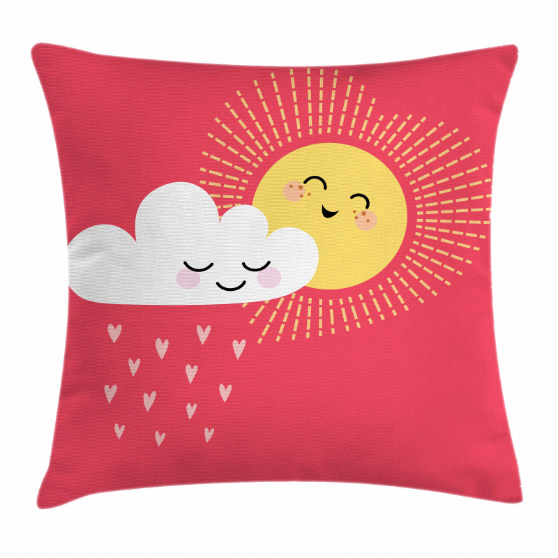 Valentines Cloud and Sun Pillow Cover
