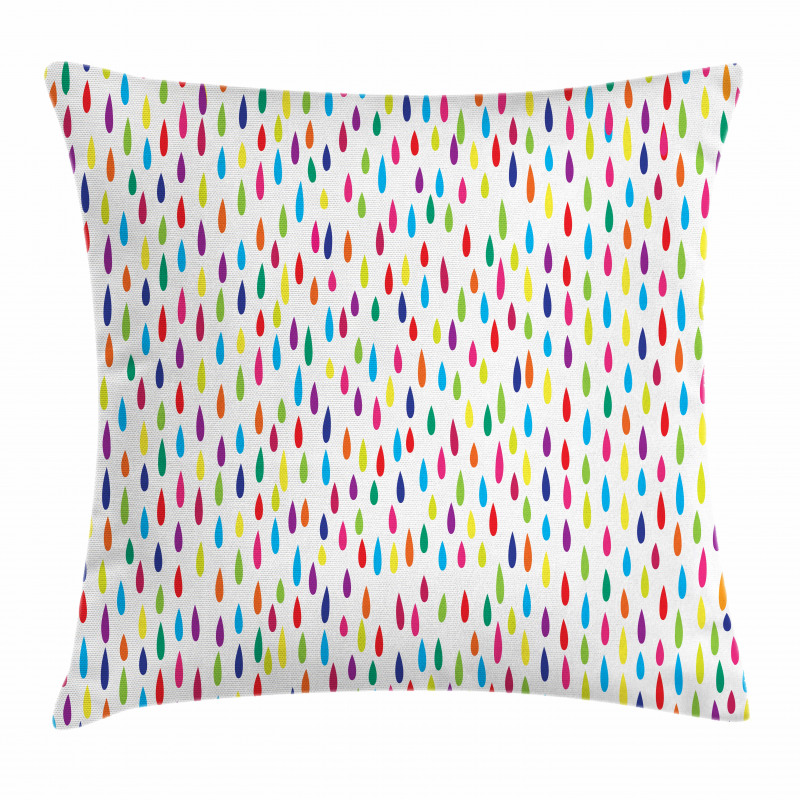 Rainbow Colors of Raindrop Pillow Cover