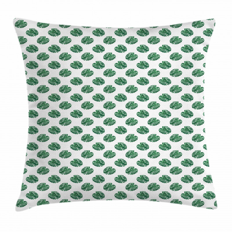 Evergreen Monstera Leaf Pillow Cover