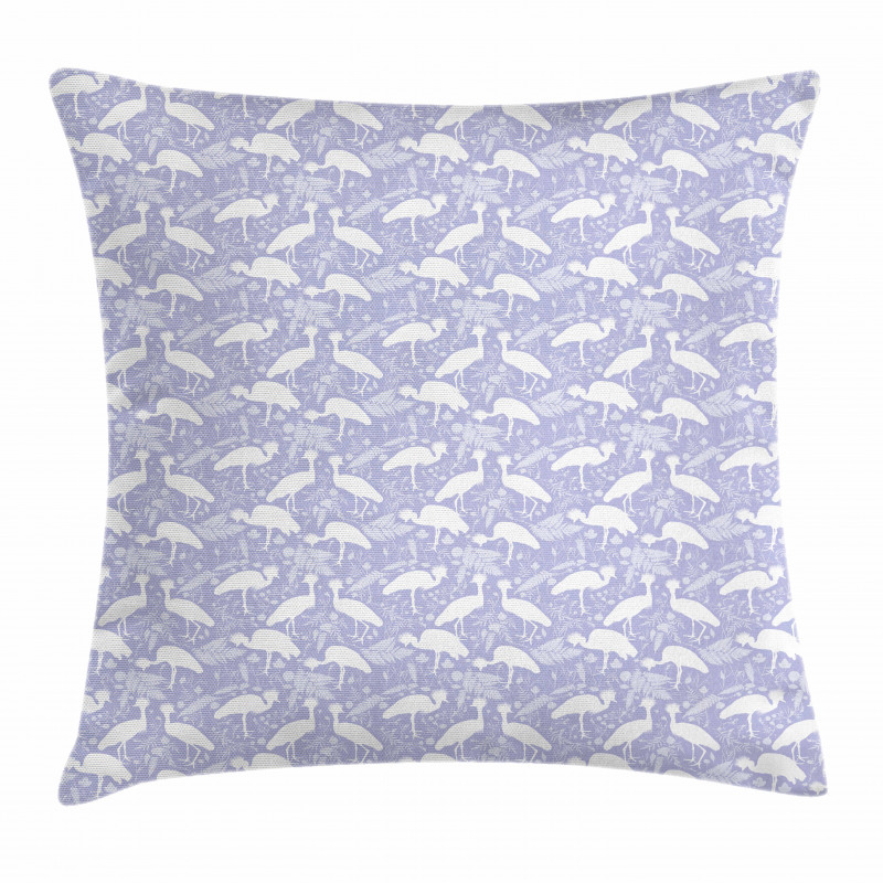 White Crowned Cranes Pillow Cover