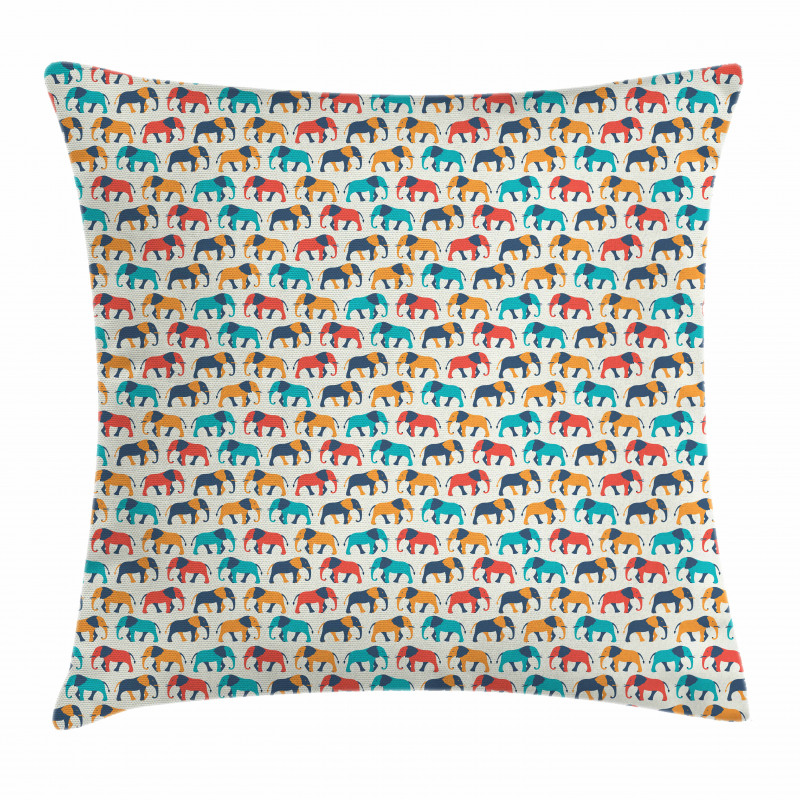 Retro Colorful Safari Pillow Cover