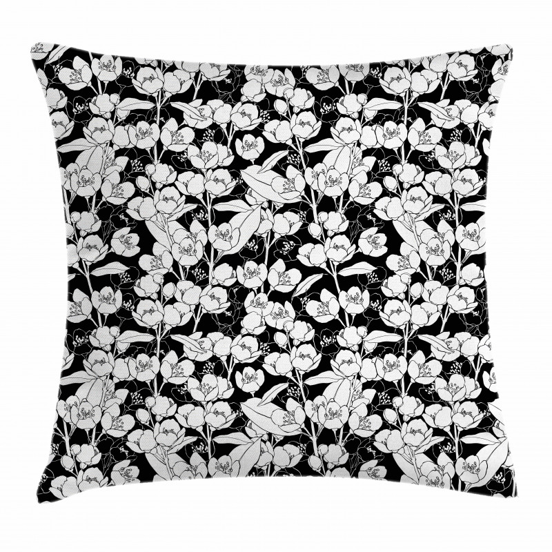 Blossoming Jasmine Pattern Pillow Cover