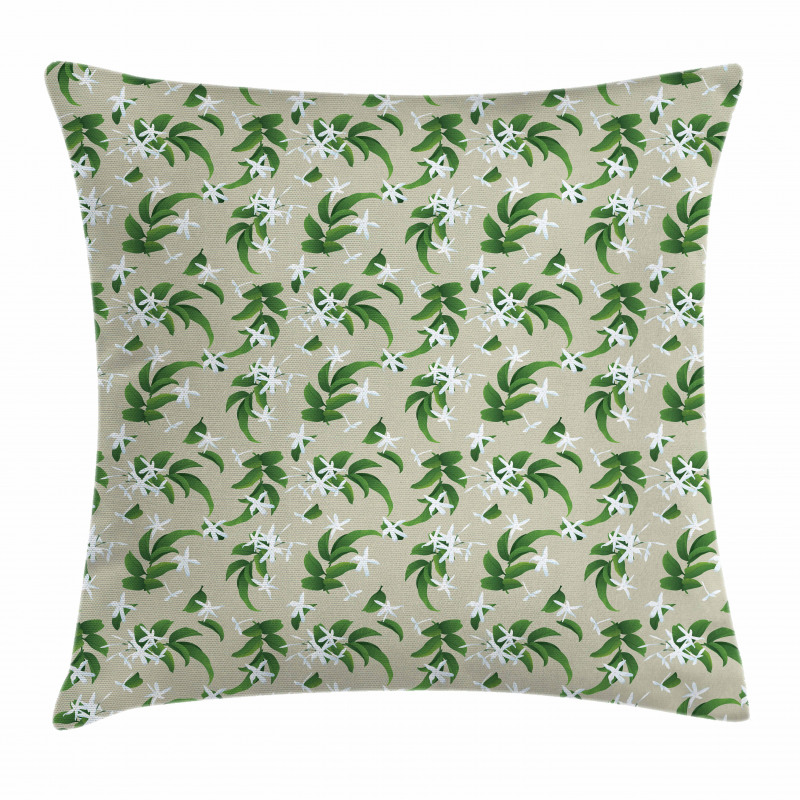 Exotic Flowers Branches Pillow Cover