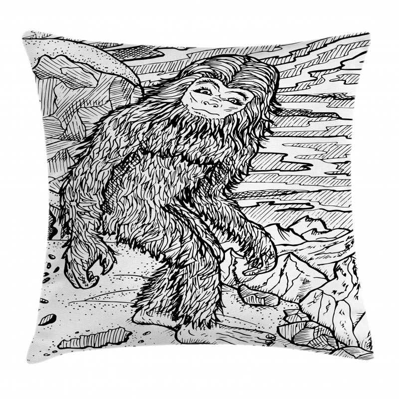 Mythical Yeti Creature Pillow Cover