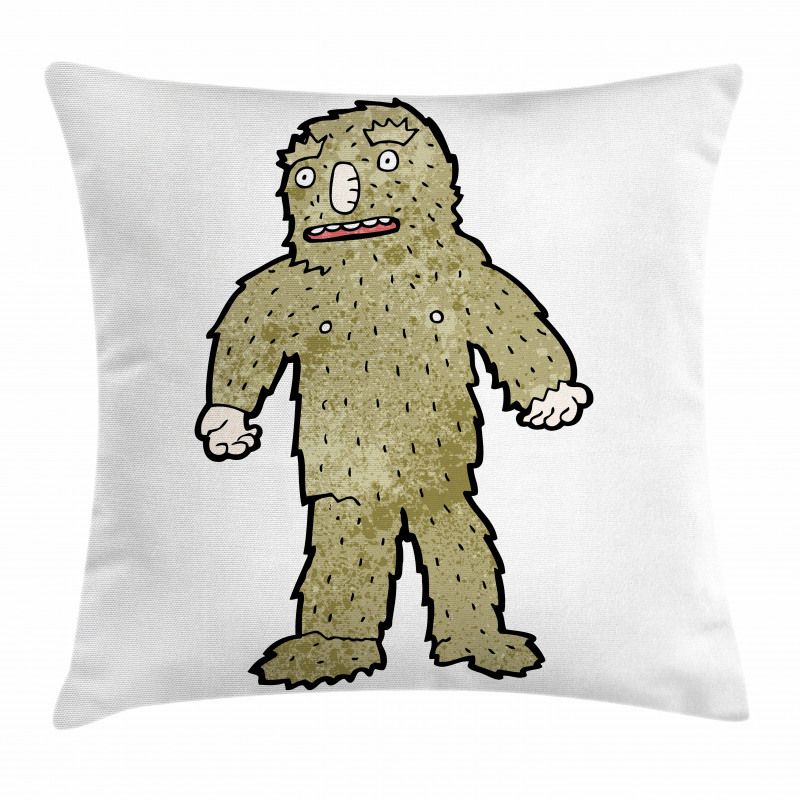 Quirky Grungy Bigfoot Pillow Cover