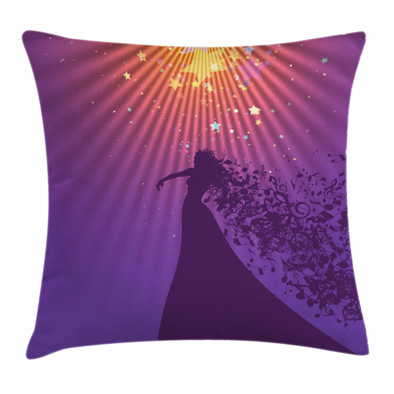 Opera Singer Musical Notes Pillow Cover