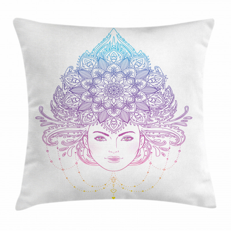 Tribal Boho Diva Floral Pillow Cover