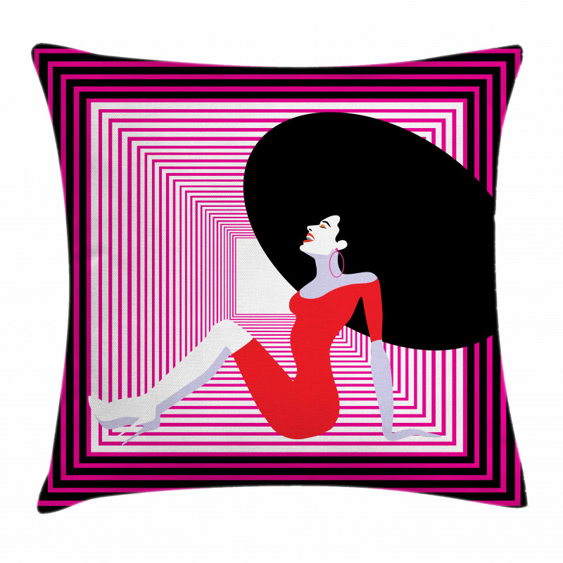 Pop Art Vintage Woman Pillow Cover