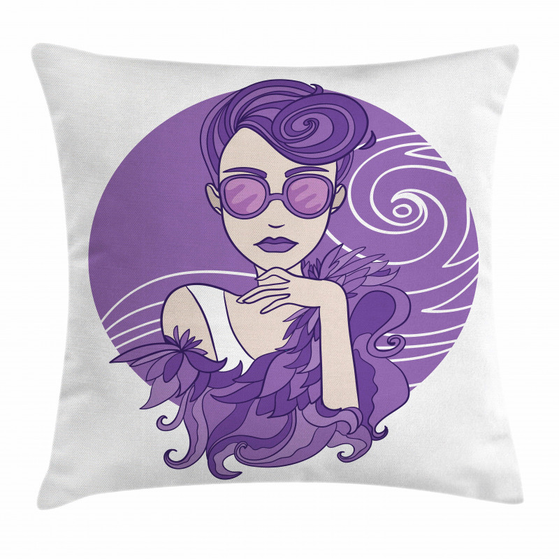 Glam Lady Grunge Hair Pillow Cover