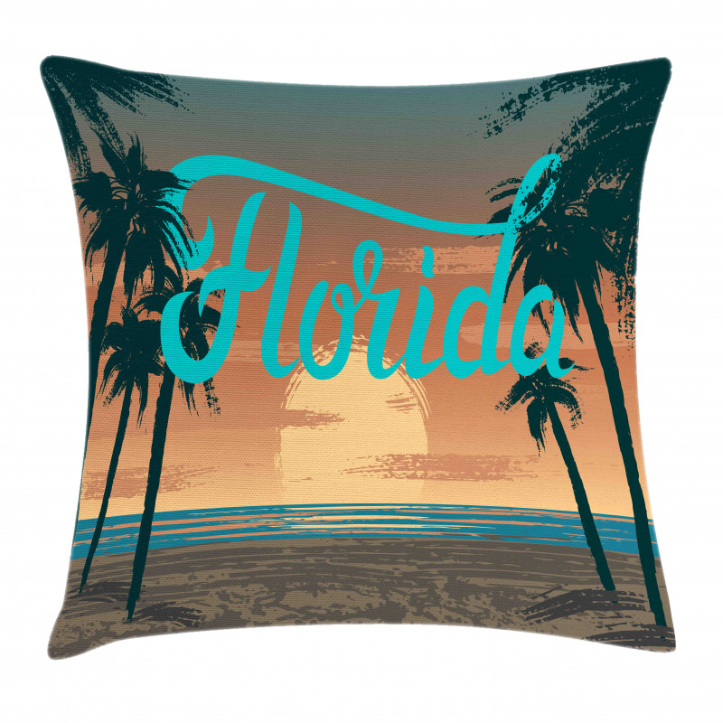 Grunge Sunset Coastline Pillow Cover