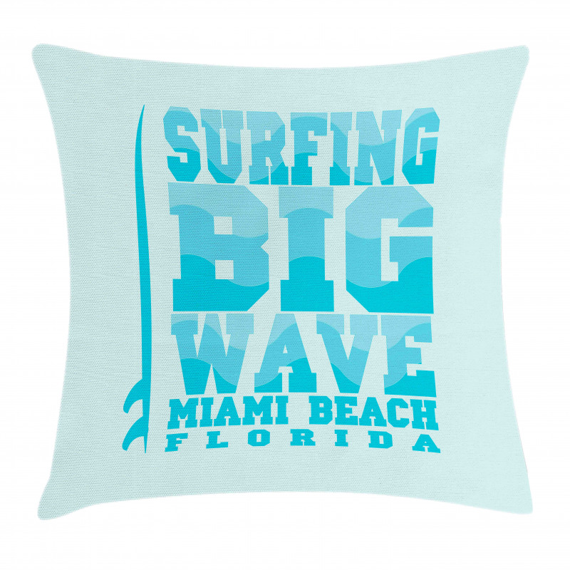 Surfing Big Wave Miami Pillow Cover