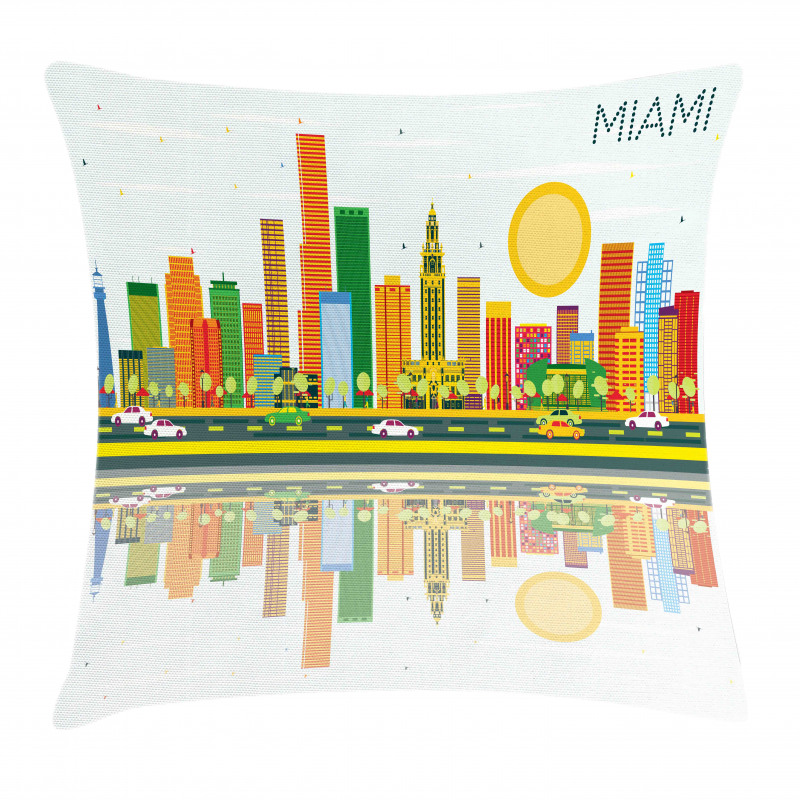 American City Skyline Pillow Cover