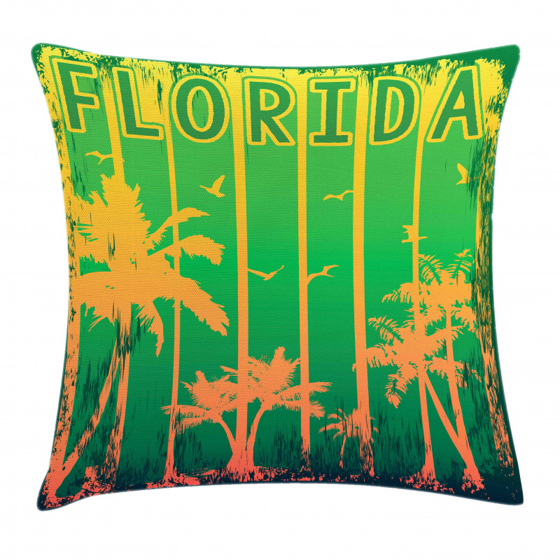 Beach Trees Green Old Pillow Cover