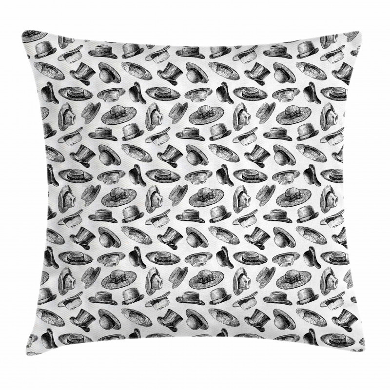 Twenties Fashion Hats Pillow Cover