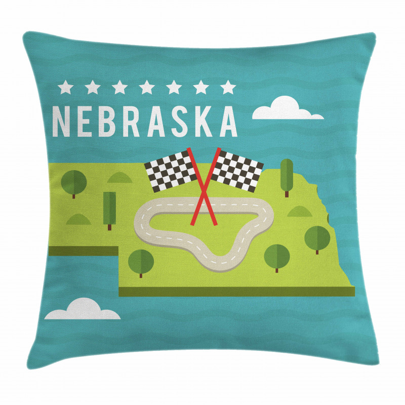 Map of Nebraska State Pillow Cover
