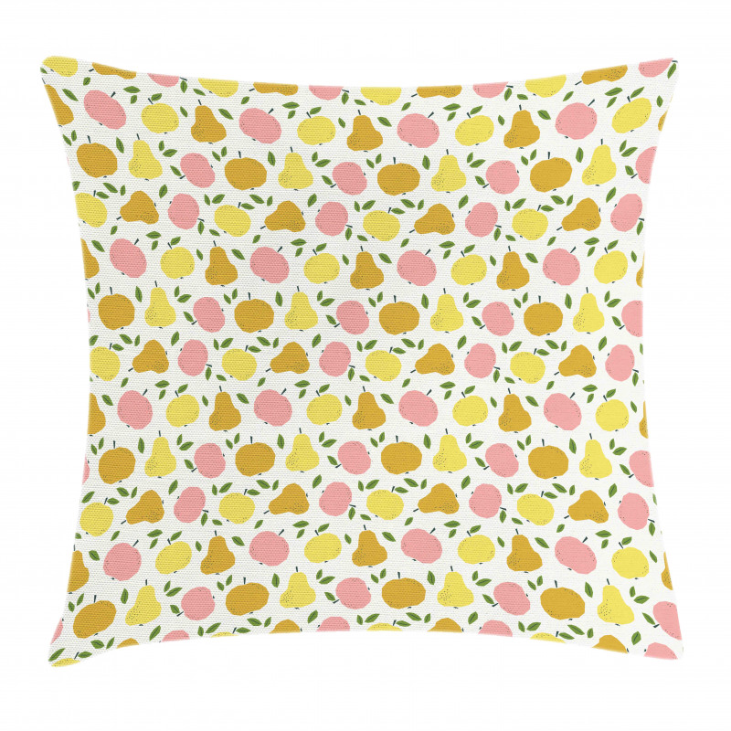 Pastel Graphic Apple Pear Pillow Cover