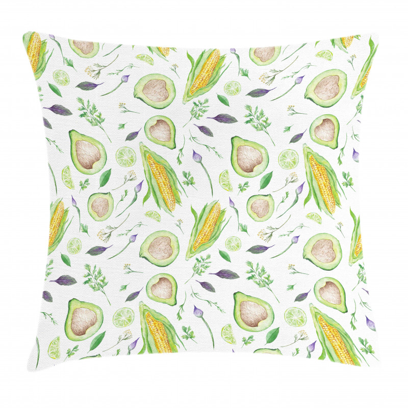 Fresh Salad Ingredients Pillow Cover