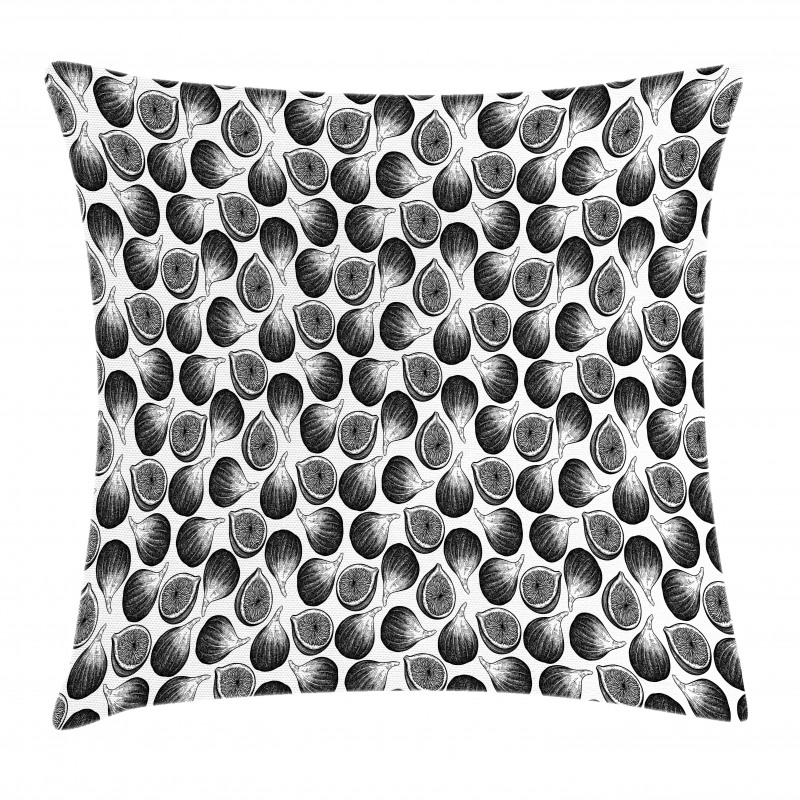 Engraving Style Figs Pillow Cover