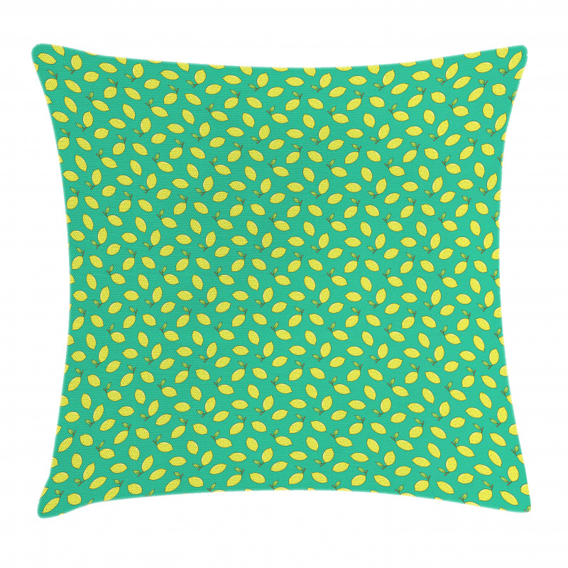 Yellow Lemon with Leaf Pillow Cover