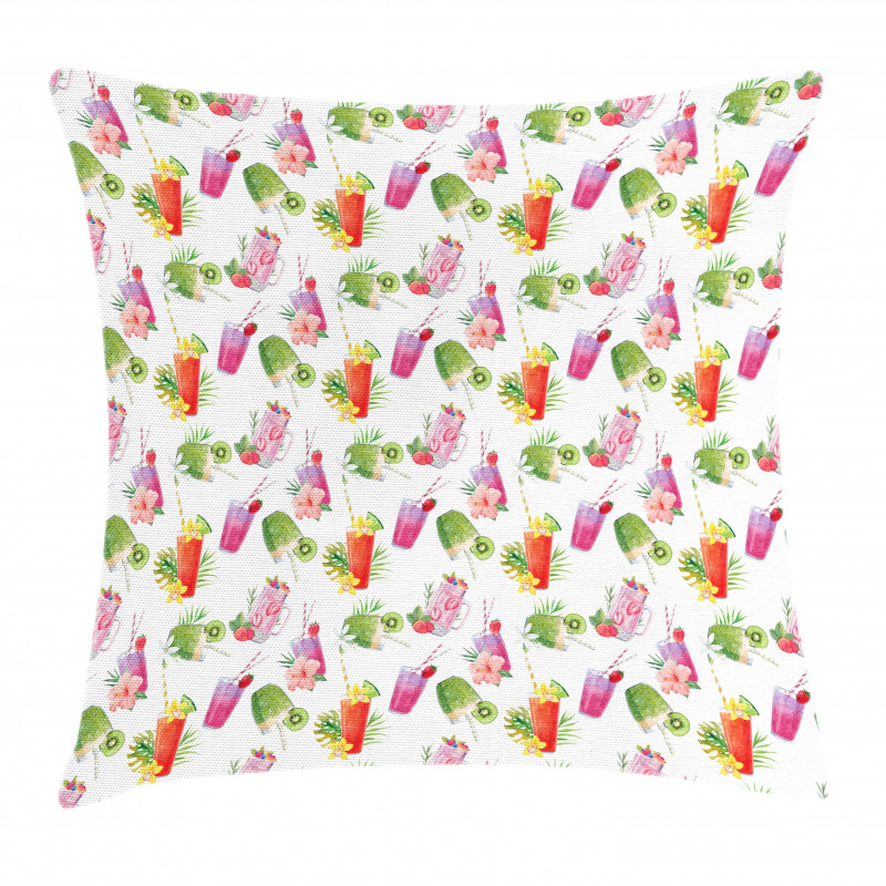 Watercolor Fresh Smoothie Pillow Cover