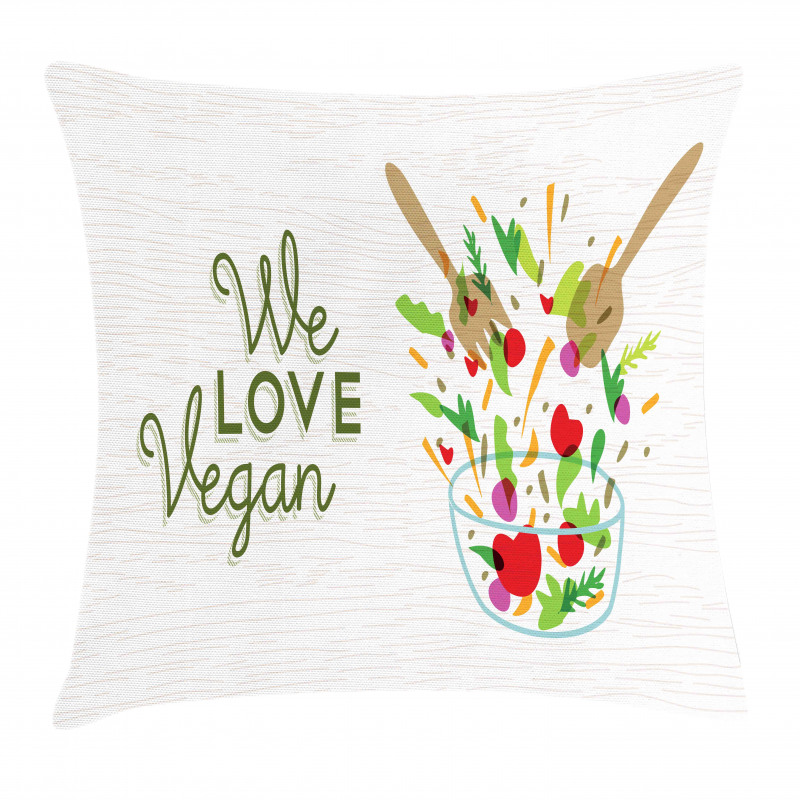 We Love Vegan Food Salad Pillow Cover