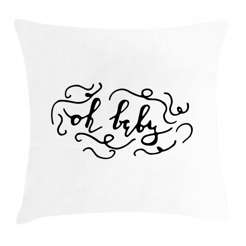 Calligraphy Curlicues Pillow Cover
