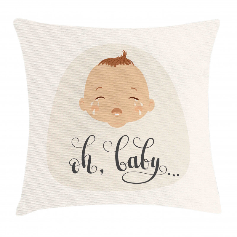 Cartoon Crying Baby Pillow Cover