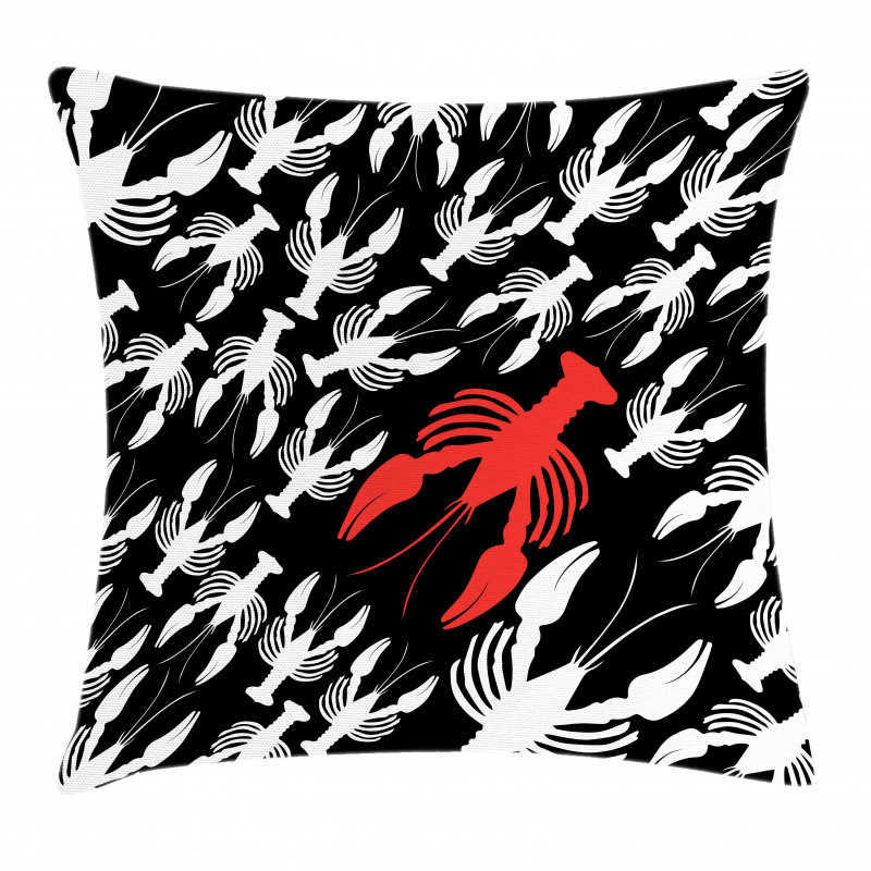 Silhouette Ocean Fauna Pillow Cover