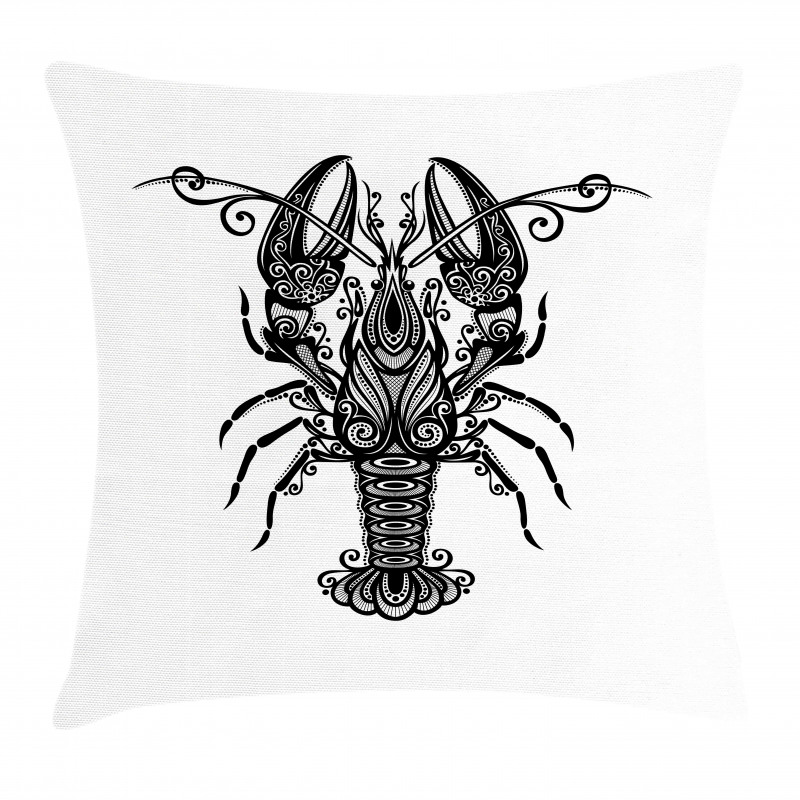 Curvy Ornament Lobster Pillow Cover