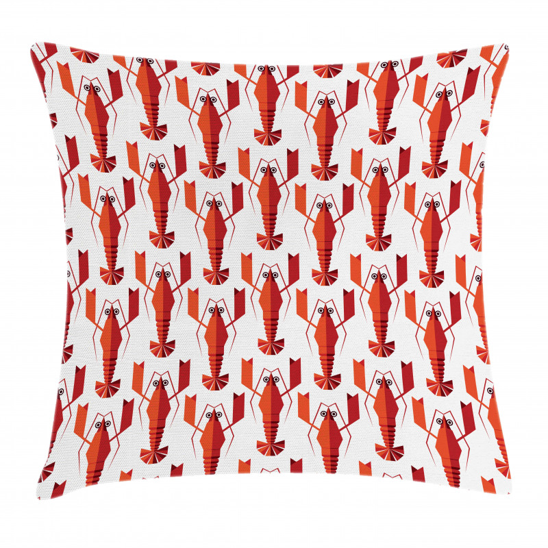 Geometric Lobsters Graphic Pillow Cover