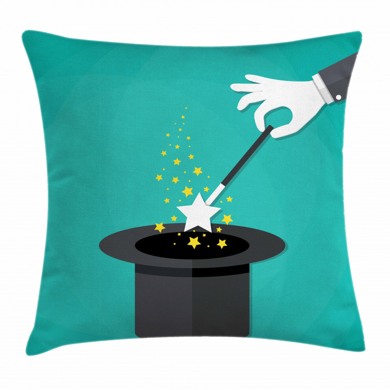 Magician Spell Black Hat Pillow Cover