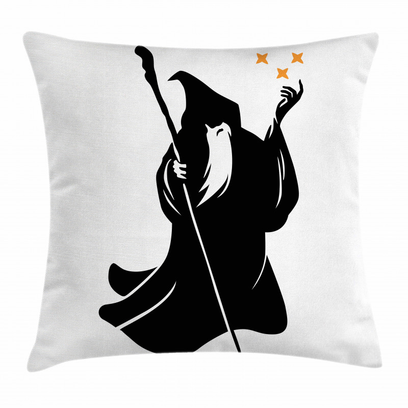 Grey Druid Holding Stars Pillow Cover