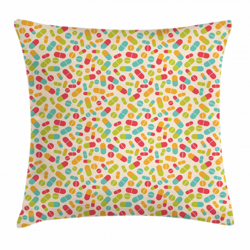 Colorful Capsules Pillow Cover