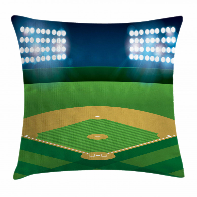 Cartoonish Field Stadium Pillow Cover