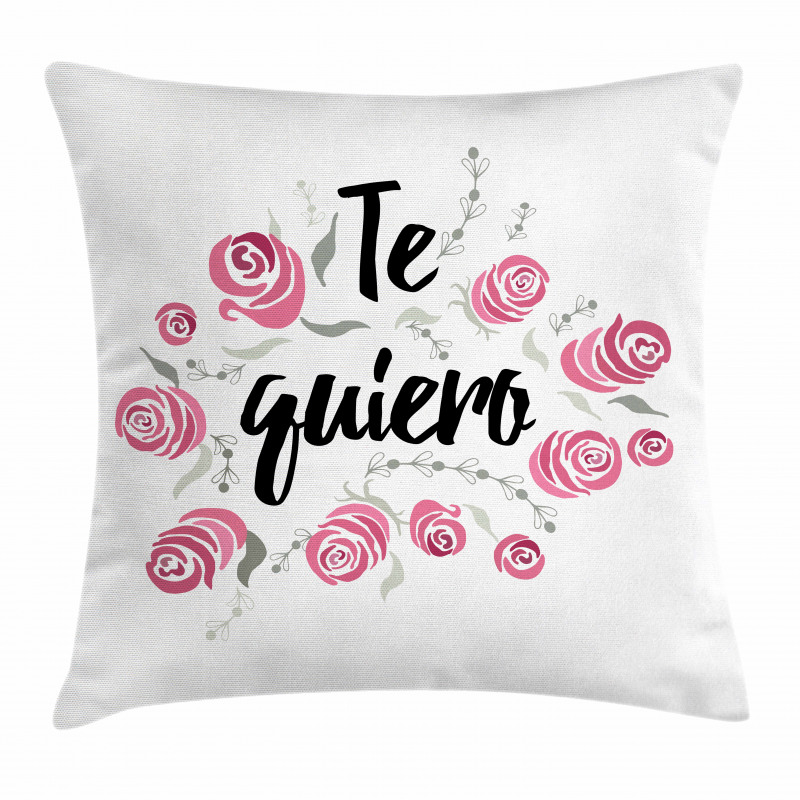 Te Quiero Rose Flower Pillow Cover