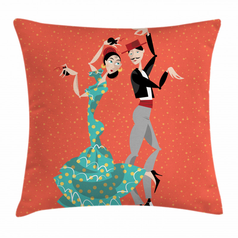 Flamenco Dancers Couple Pillow Cover