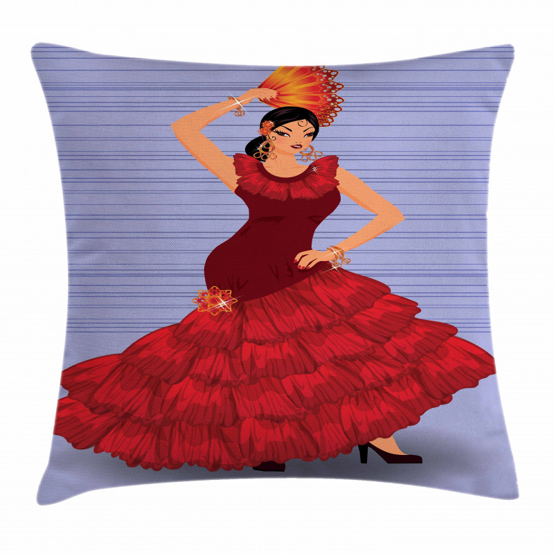 Dance Pose Spanish Lady Pillow Cover