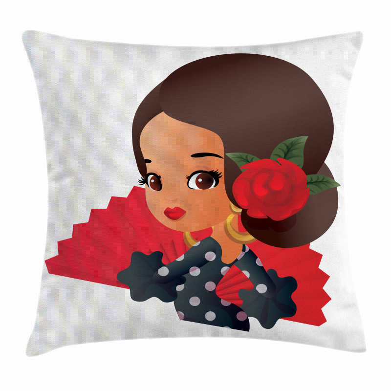 Chibi Flamenco Costume Pillow Cover