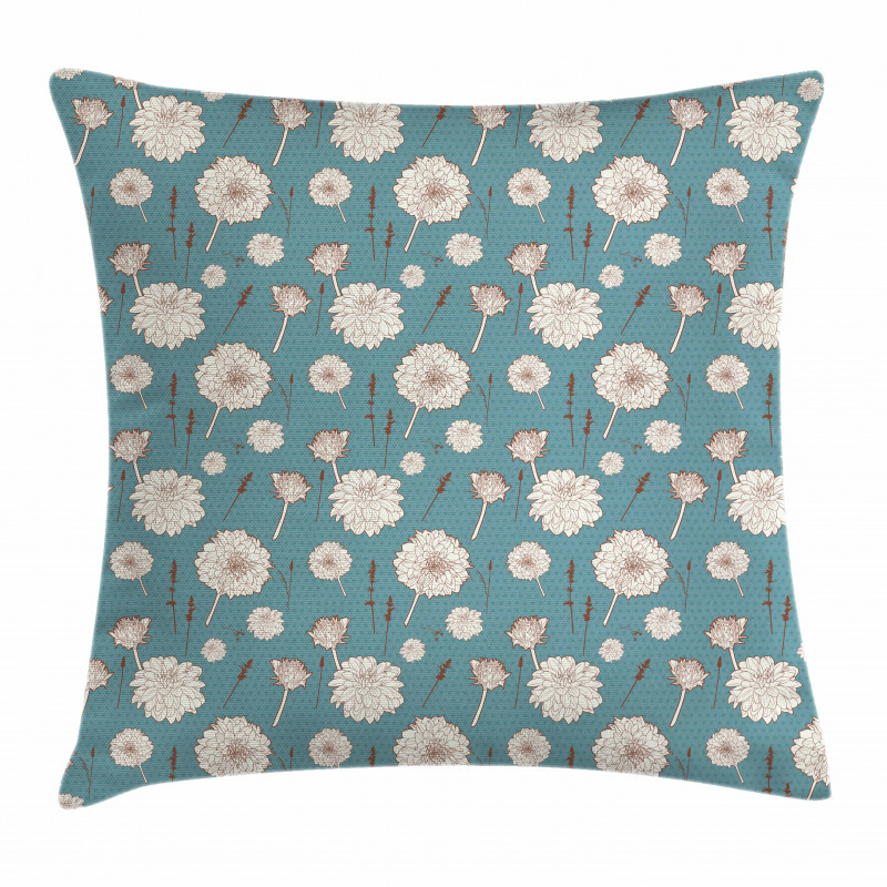 Vintage Botanical Dotted Pillow Cover