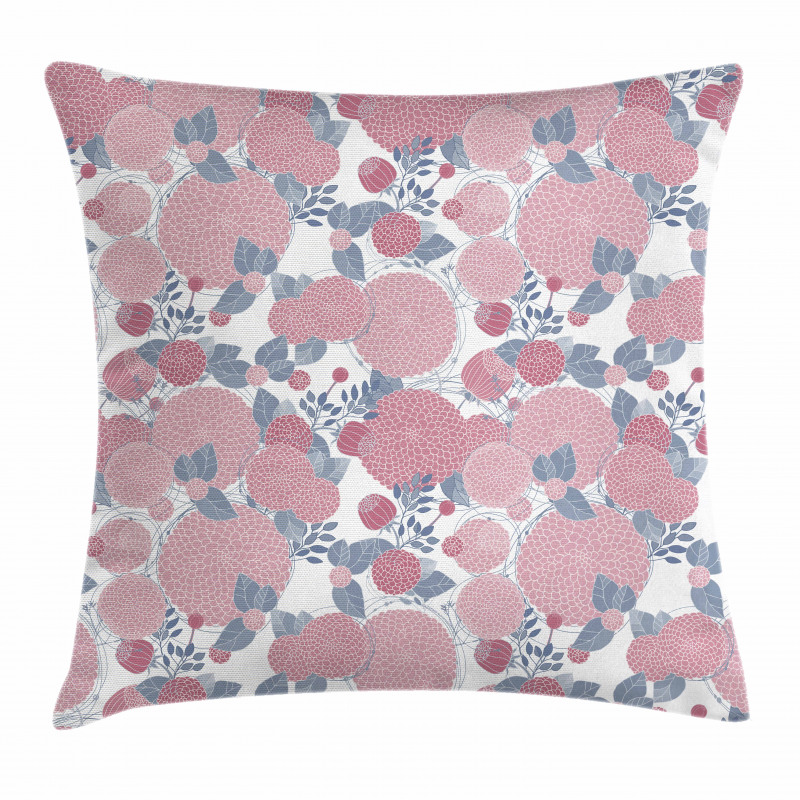 Modern Round Flowers Pillow Cover