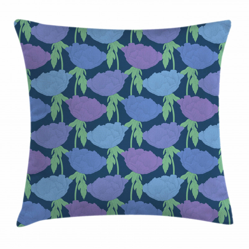 Tree Peony Stem Leaves Pillow Cover