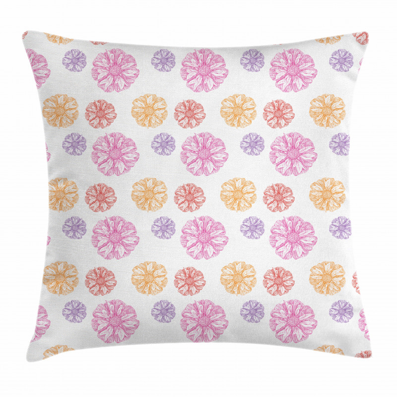 Colorful Garden Flowers Pillow Cover