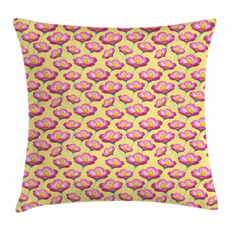 Cosmos Flowers Field Pillow Cover