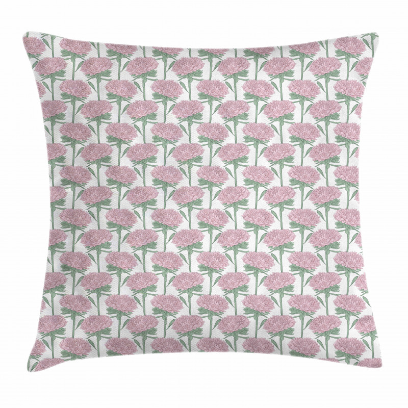 Hand Drawn Chrysanthemum Pillow Cover