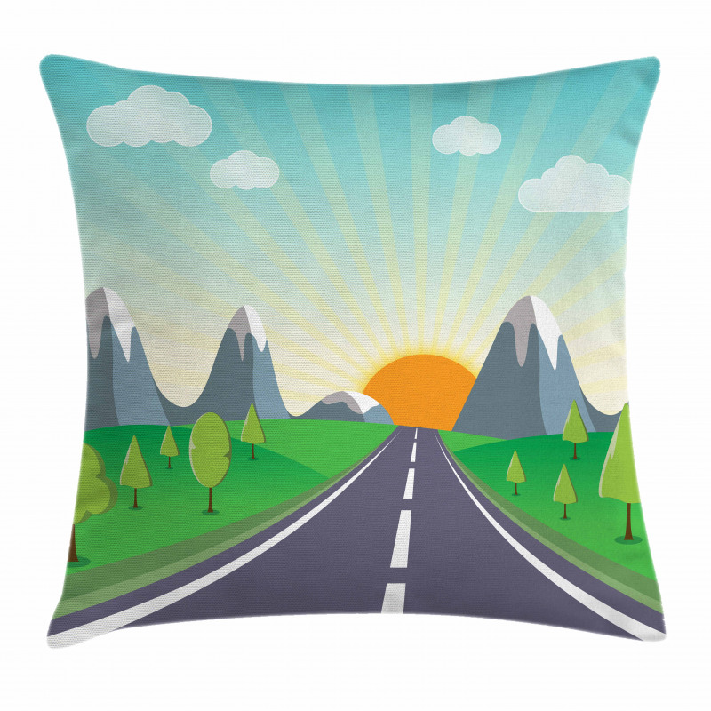 Road Trip Forest Pillow Cover