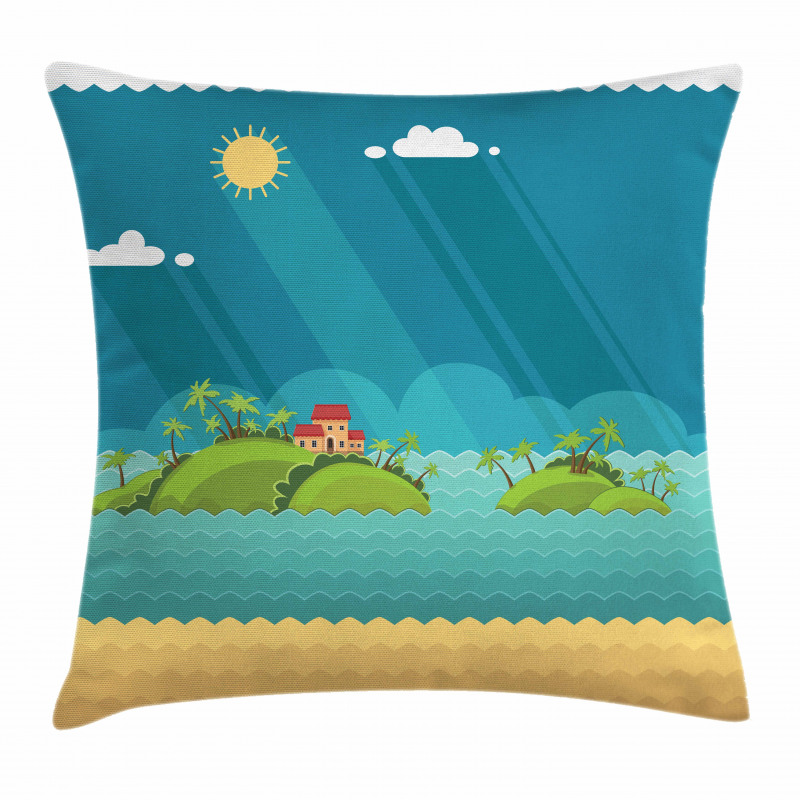 Tropical Islands Ocean Pillow Cover